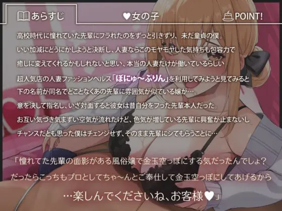 憧れの先輩は…淫乱人妻ぼにゅう〜ヘルス嬢！？ ママのアナル処女消失オホえっち！(あぶそりゅ〜と) - FANZA同人