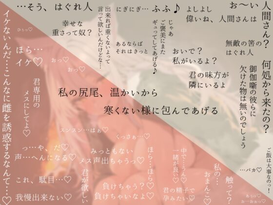 【豪華4大特典付き】ウルソフレ オオカミ娘と二人きり、大きな尻尾に包まれて密着ポカポカ癒しの添い寝【御伽噺ASMR】 [桃色額縁] | DLsite 同人 - R18