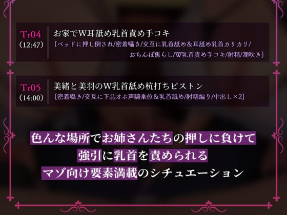 【乳首マゾ堕ち】肉食痴女お姉さんたちに逆ナンされて朝まで情けな乳首射精させられちゃうお話 [おかしのみみおか] | DLsite 同人 - R18