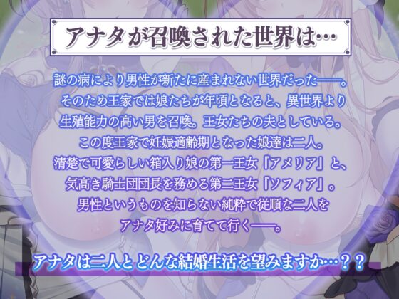 【4時間44分】異世界に召喚されて姫様達と幸せ結婚性活♪～清楚な姫と気高い姫騎士。二人の嫁ができちゃいました!～ [ブラックマの嫁] | DLsite 同人 - R18