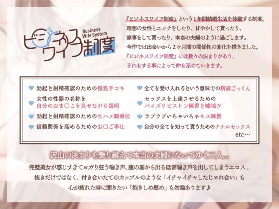 【甘々孕ませ性活】包み込むように優しくしてくれるクールで超美人で性欲強めの嫁！〜ビジネスワイフ制度〜(甘幸冬水) - FANZA同人