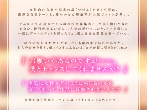 【小説のため!?ぐちゃとろえっち♪】官能小説家に大人のオモチャでどろどろにされる話 〜連続アクメ必至、奥までぐずぐず突き上げセックスもお仕事です!?〜 [にな*シチュ] | DLsite がるまに