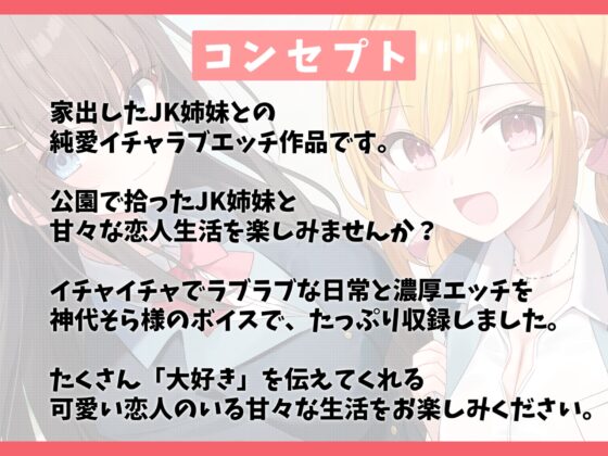 【100作品目/本編200分/7大特典付き】家出したJK姉妹を拾って結婚した話-愛情に飢えてる少女と甘々ハーレムセックス【KU100】 [幸福少女] | DLsite 同人 - R18