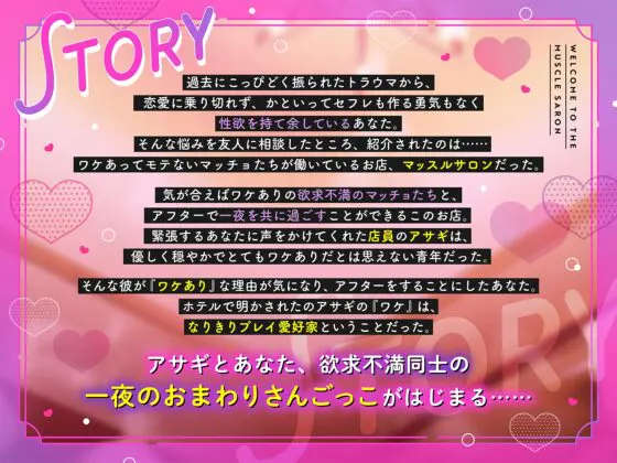 【ワケあり欲求不満マッチョ】マッスルサロンへようこそ!〜アフターしたら、ドSなりきりプレイ愛好家とわからせ変態えっちで抱き潰されました〜 [乙女のやわ肌] | DLsite がるまに