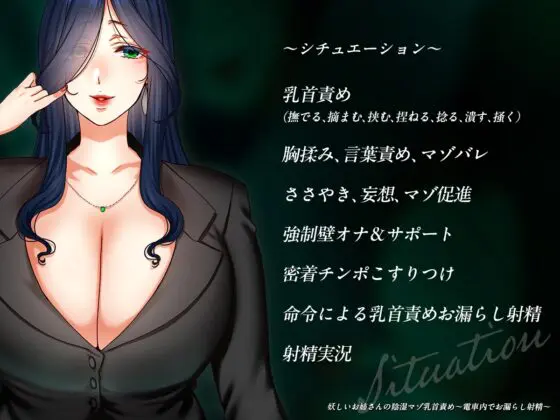 妖しいお姉さんの陰湿マゾ乳首責め～電車内でお漏らし射精～ [セツナシロップ] | DLsite 同人 - R18