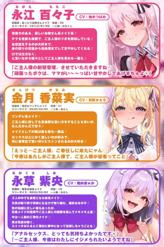 性欲が強すぎる淫乱メイドのご奉仕ハーレム《無作為性戯(ランダムえっち)》〜どんなプレイでも絶対ご主人様を満足させてみせますね♪〜【早期購入特典:特別トラック他】 [スタジオりふれぼ] | DLsite 同人 - R18