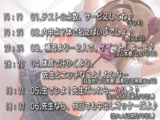 【リアル臨場感】ドスケベギャルJKは内申点のために先生を誘惑してきて今日も満点です【内申点×援交】(あむーるΩるーむ) - FANZA同人