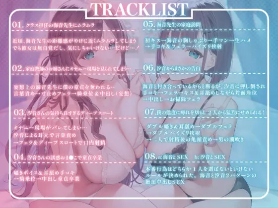 大好きな担任の先生と淫乱家庭教師は姉妹!?〜反り勃つ僕のち〇ぽを取り合う〜えっちなトライアングルレッスン(あぶそりゅ〜と) - FANZA同人