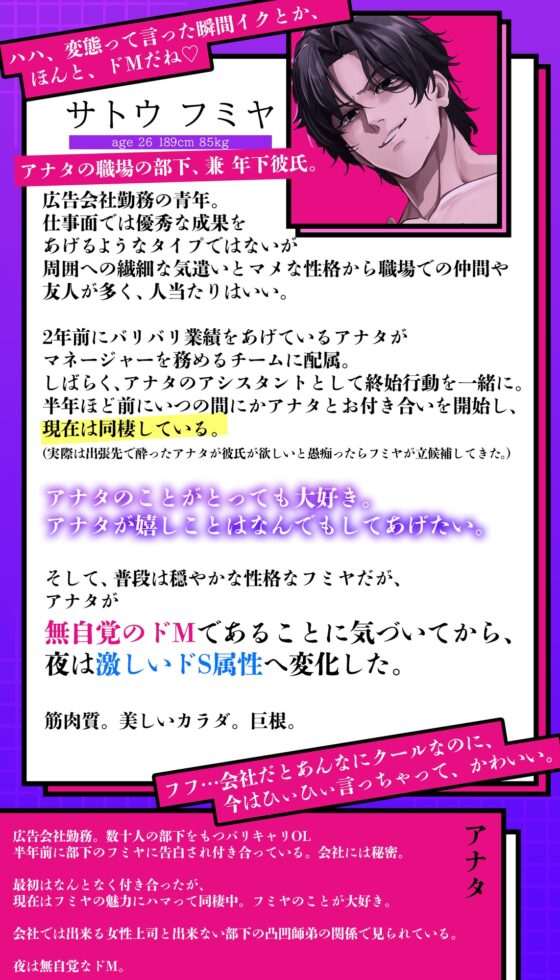 〜オレ以外でイけないカラダに作り変えちゃおうね〜 エッチの時だけドっエスなフミヤくんの鬼ピスポルチオキッス♪ [Honey Parfum] | DLsite がるまに