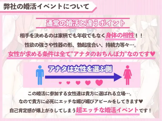 【4時間↑】身体の相性から始める婚活～女の子達のメスアピールに自己肯定感(おちんぽ)爆上がり☆ お気に入りの女の子(おまんこ)選んで生ハメ中出し婚!!～ [ブラックマの嫁] | DLsite 同人 - R18