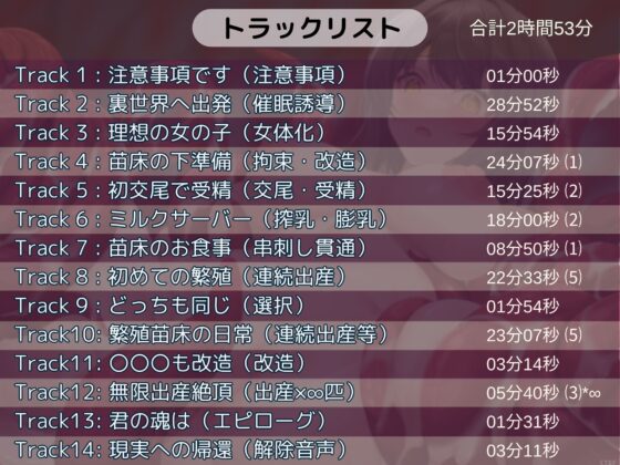 【TS触手苗床化催○音声】せっかく理想の女の子になれたのに触手繁殖苗床に改造されて無限出産絶頂するだけのお話 [Call_of_TS_Fantasy] | DLsite 同人 - R18