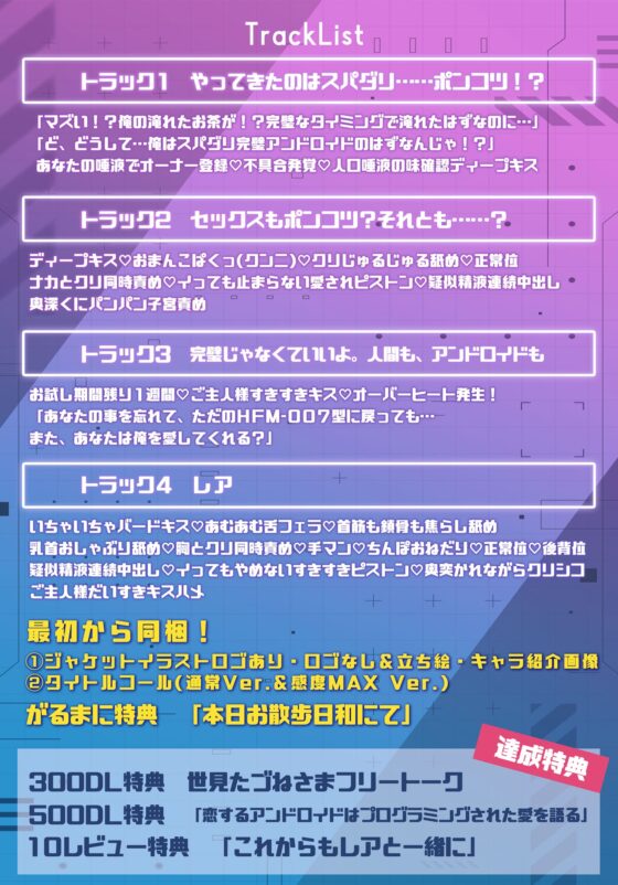 《期間限定660円!!》【NO!クーリング・オフ!!】愛しのポンコツアンドロイド～初期不良で感度MAX!?返品しないでッ!ご主人様!!!～☆達成特典全開放で2時間超え☆ [シトラスぱらだいす] | DLsite がるまに