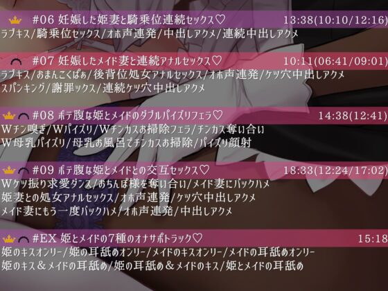 孕ませ懇願巨乳お姫様と低音デカ尻メイドさんがチンカス汚ちんぽに媚び媚びご奉仕してくれるお話♪【KU100】(ホロクサミドリ)|FANZA同人