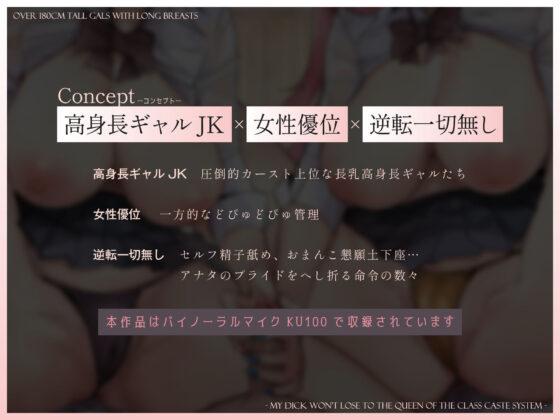 【1.5周年記念100円＆CG同時発売】180cm越え長乳高身長ギャルズ〜僕のおちんぽはクラスのカースト女王になんて負けない〜【KU100】(かずたまそふと)｜FANZA同人