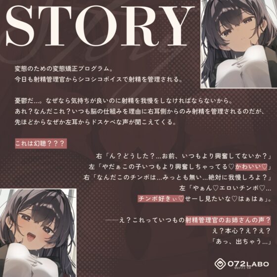 【脳バグ】命令の右耳とドスケベ本心が聞こえる左耳「右耳左耳右脳左脳」〜とても厳しい射精管理官★低音ボイスお姉さんの本音〜【射精管理官の本音】 [072LABO] | DLsite 同人 - R18