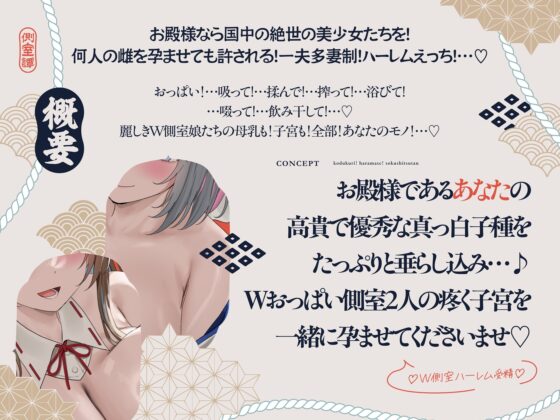 【4時間×W側室×Wハーレム】～お殿様のご精通式♪～ 一国のショタ主様であるボクと…ドスケベ爆乳美少女側室×2による…子作り！孕ませ！おっぱい側室譚♪ [マヨタマ] | DLsite 同人 - R18