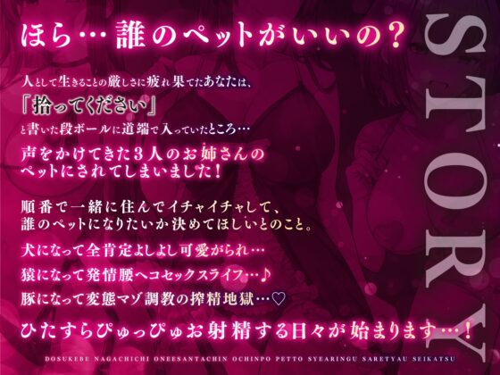 【大ボリューム3時間半】ドスケベ長乳お姉さん達におちんぽペットシェアリングされちゃう性活【耳元密着高速無声ささやき】 [ゆきんこ王国] | DLsite 同人 - R18