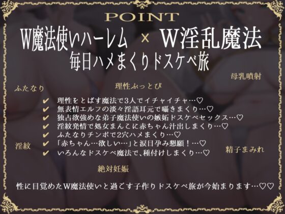 【W魔法使い×Wハーレム】無表情エルフ&デカ乳魔法使いと魔法でドスケベ子作り旅記録 [のの庵] | DLsite 同人 - R18