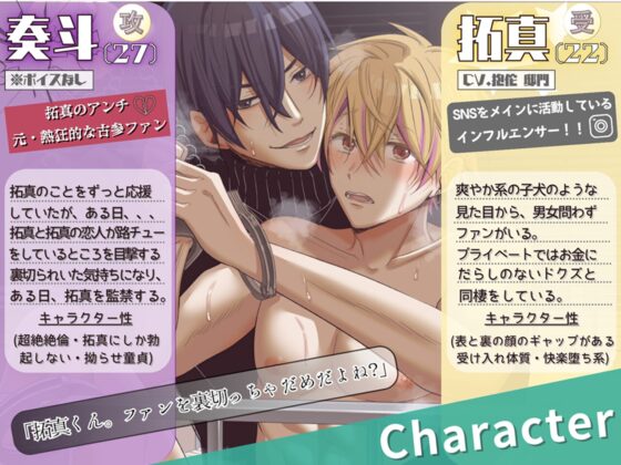 【アンチ×インフルエンサーの快楽監禁BL】アンチ愛。～元古参のファンに逃げられない監禁部屋で疼く快楽と歪な愛に犯された話。～ [愛cloud] | DLsite がるまに