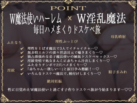 【W魔法使い×Wハーレム】無表情エルフ&デカ乳魔法使いと魔法でドスケベ子作り旅記録 [のの庵] | DLsite 同人 - R18