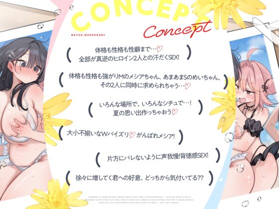【8月20日まで早期限定含む110点】本編関連のプチイラスト集【103枚】で更に妄想が楽しくなる♪～夏、まっサカり～ 女友達が俺を取り合い?！贅沢ハーレム夏休み【4時間】 [猫麦] | DLsite 同人 - R18