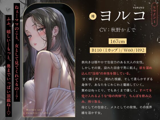 【親子丼】母娘の禁忌に濡れる秘堕 #夜○い3P #処娘喪失 #淫母 [シロイルカ] | DLsite 同人 - R18