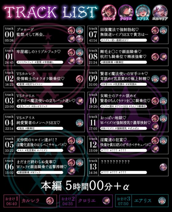 【5時間+おまけ】【逆レ】勇者御一行淫魔化〜魔王城に囚われた貴方は、淫紋を刻まれた元仲間に犯される〜 [ドリームファクトリー] | DLsite 同人 - R18