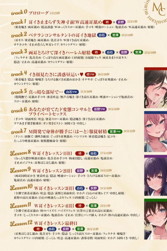 【4時間越え!W耳舐め&4人同時ハーレムも♪】耳舐めコンサルタントがあなたの耳を敏感名器に徹底開発!〜両耳昇天!ハーレム編〜【耳舐め慣れしている人に聴いて欲しい】(あくあぽけっと)|FANZA同人