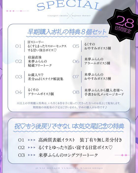✅早期購入特典付き【5時間半超】純愛♡闇堕ち魔法少女～強がりおまんこ×こじらせダウナー×魔力供給⇒連続イキ♡湿度高めなラブハメ本気交尾しまくるお話～cv来夢ふらん [いっしんふらん] | DLsite 同人 - R18