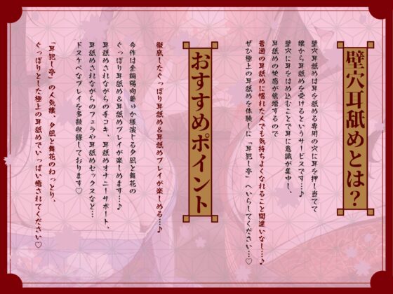 ✅豪華4大特典付き✅【全編ぐっぽり極深耳奥舐め】壁穴耳舐め専門「耳犯し亭」へようこそ2～耳奥舐めに特化したドスケベ耳舐め嬢×2による極上耳奥舐め性感サービス～ [J〇ほんぽ] | DLsite 同人 - R18