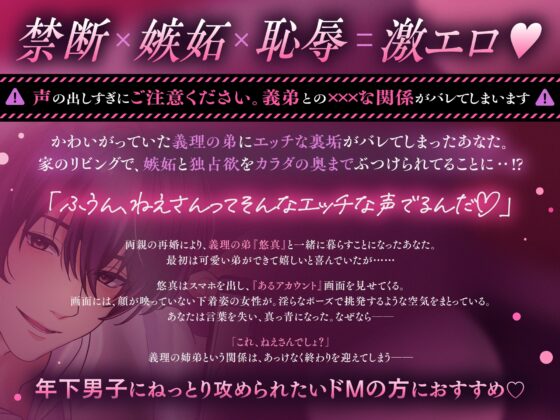 【禁断×嫉妬×恥辱】かわいい義弟に裏垢女子をやっているのがバレて、えっちな脅迫されちゃった話。【ねえさん、そんな声出したらバレちゃうよ♡】 [もちきゅん] | DLsite がるまに