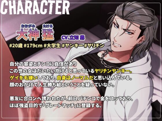 【ゲイ専用マッチングアプリ「グレートマッチ」】ノーマルだと思い込んでるヤンキーをわからセックスでメス堕ち服従させました。 [一片Lab] | DLsite がるまに