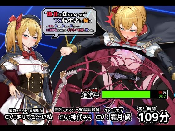 【TS/無様堕ち特化】’敗北をしりたい’TS転生者の俺がこの世界が負ければ負けるほど弱くなっていく【エロRPG】の世界と気づかずドスケベ奴●に堕ちるまで(黒月商会) - FANZA同人