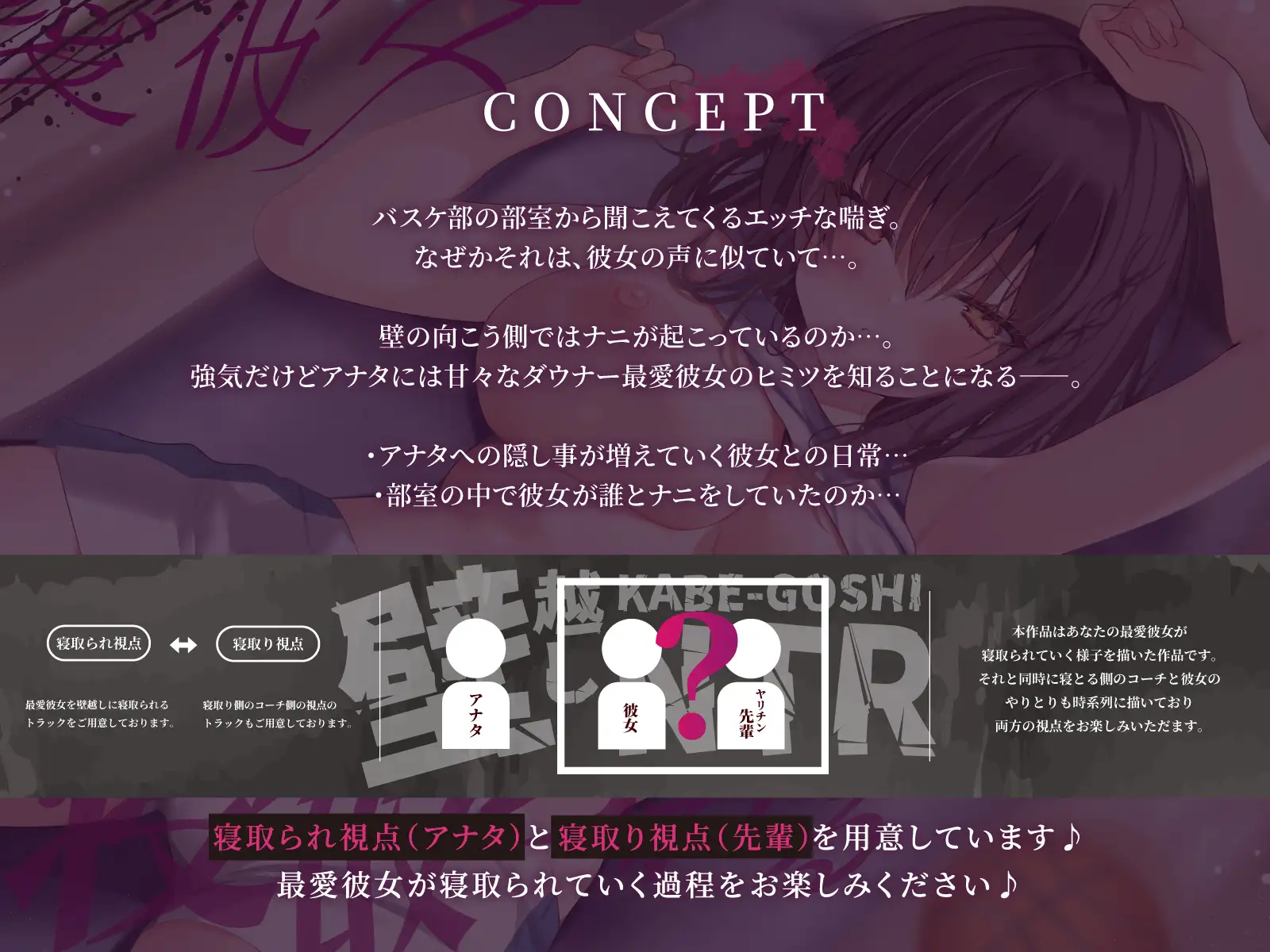 【3/7配信決定！】【壁越しNTR】バスケ部エースな最愛彼女がヤリチン先輩に寝取られるまで～部室から聞こえる、僕の知らない下品なメス声～ [エモイ堂] | DLsite 同人 - R18