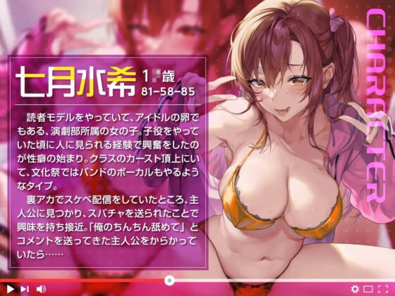 【KU100】現役アイドル七月水希は僕の同級生～エロ配信にスパチャを送った僕が、ハメ撮り配信をするまで～ [パプア乳牛屋] | DLsite 同人 - R18