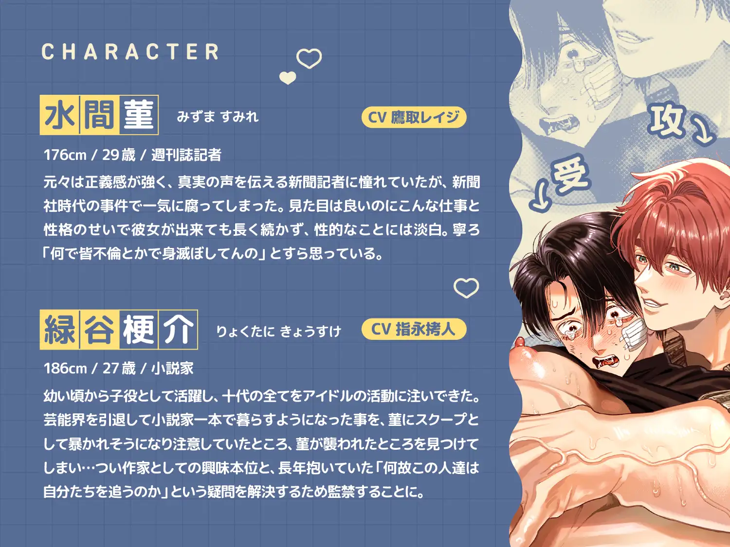 鬼畜週刊誌記者さん、カントボーイ化で小説家(元アイドル)に軟禁されちゃいました。～優甘愛撫と言葉で執拗クリ責めされて痙攣泣きじゃくりアクメ……後に恋……?～ [ちゅちゅ] | DLsite がるまに