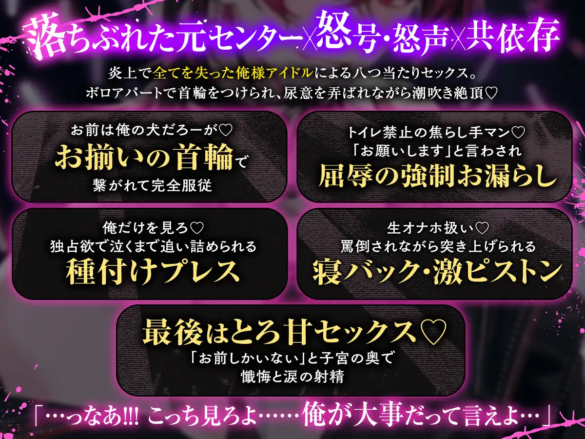 【裏垢炎上×尊厳破壊】UNDER:DOLL 01. レン 裏垢炎上編「トイレ?ダメに決まってんだろ。そこで漏らすまで我慢しろ、俺の犬なんだからさァ♡」 [Cone and Dome] | DLsite がるまに