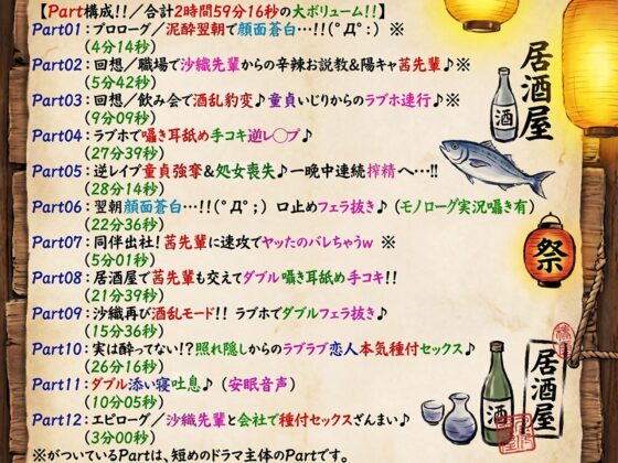 泥●暴走ワンナイトラブ♪翌朝顔面蒼白…！！（゜Д゜；） 普段カタブツなインテリメガネ先輩OLが酒乱ドスケベ豹変♪【酒乱⇔シラフのリバーシブル耳舐め満載！！】