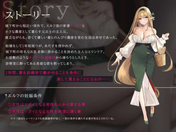 【NTR/寝取り】新妻エルフ リンリアの愛妊淫療 〜ランドガルト城下町の寝取られ診陵館〜(クロんりーわん) - FANZA同人
