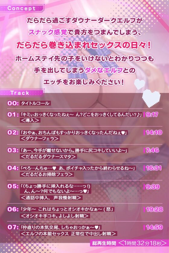 【だらだら適当セックス】ウチの居候のダークエルフだらだら自堕落、引きこもりだけど 時に甘々、てきとうにセックスしてくれるとっても優しいドスケベお姉ちゃん(ベロベロベローチェ) - FANZA同人