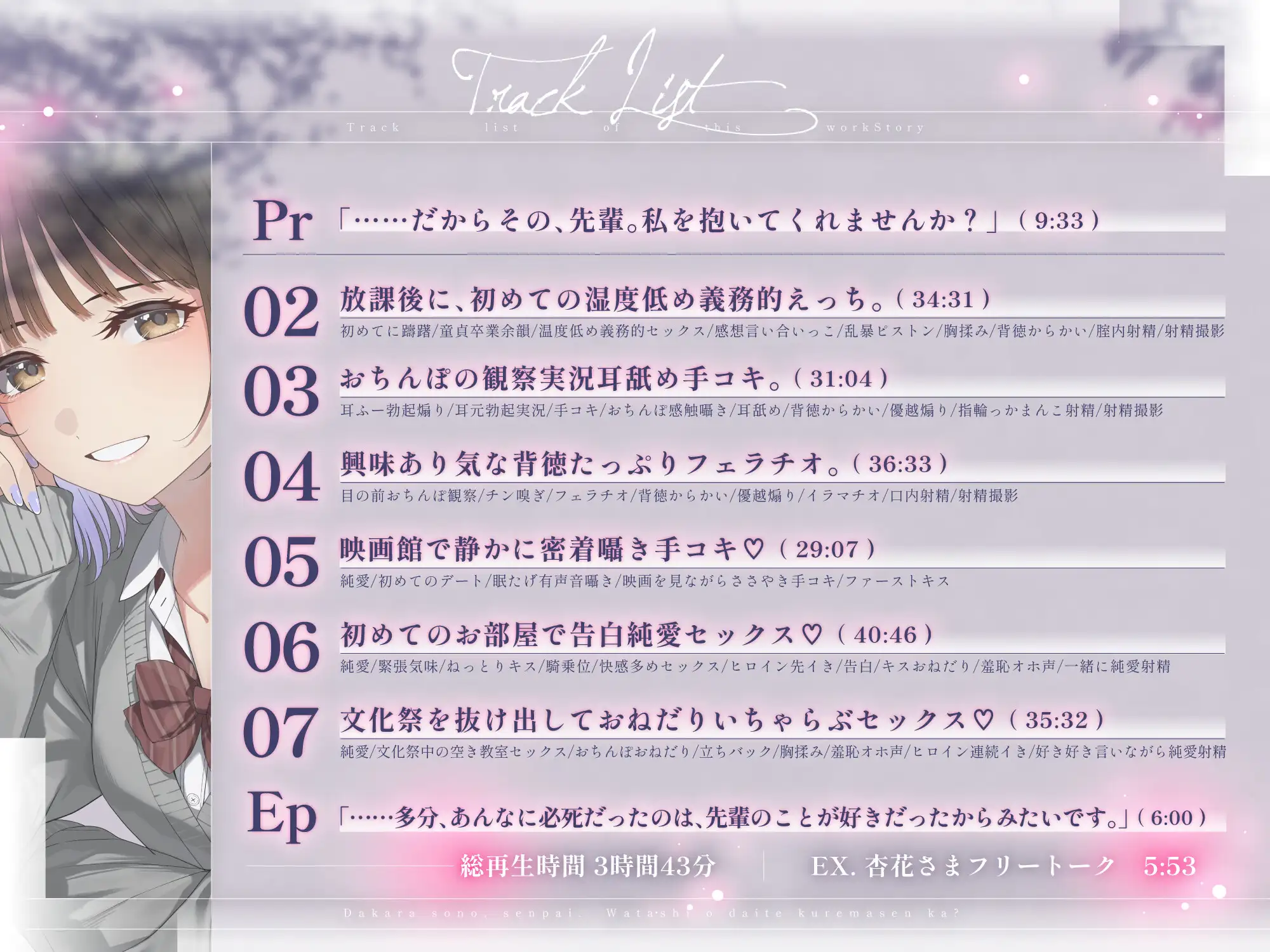 【本編3時間43分✔️】……だからその、先輩。私を抱いてくれませんか?～嘘を重ねて猫を被る後輩JKとの、本音向き合い放課後えっち～ [laclefa verite] | DLsite 同人 - R18