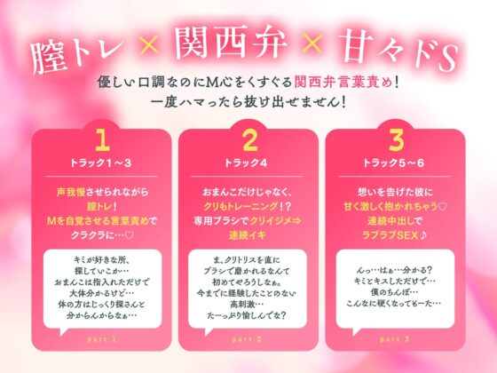 なにわの膣トレーナーに沼る、パーフェクトおまんこ育成コース〜密着声我慢トレーニング&クリちゃん磨きでおまんこ破壊(CV.主水Ash)