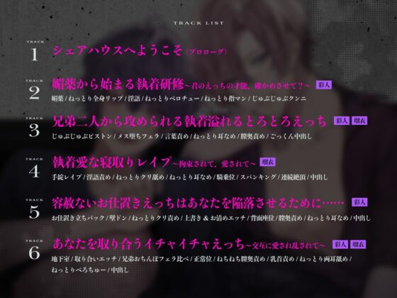 執着系兄弟から激重感情を向けられまくる監禁調教レ○プ 〜君はヤンデレシェアハウスの管理人さん