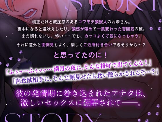 【満月の夜に注意】隣のオオカミさんは発情期。〜執着心たっぷりなヤンデレ獣人の溺愛暴走グチャトロえっち【嫉妬レ●プ×肉食求愛】
