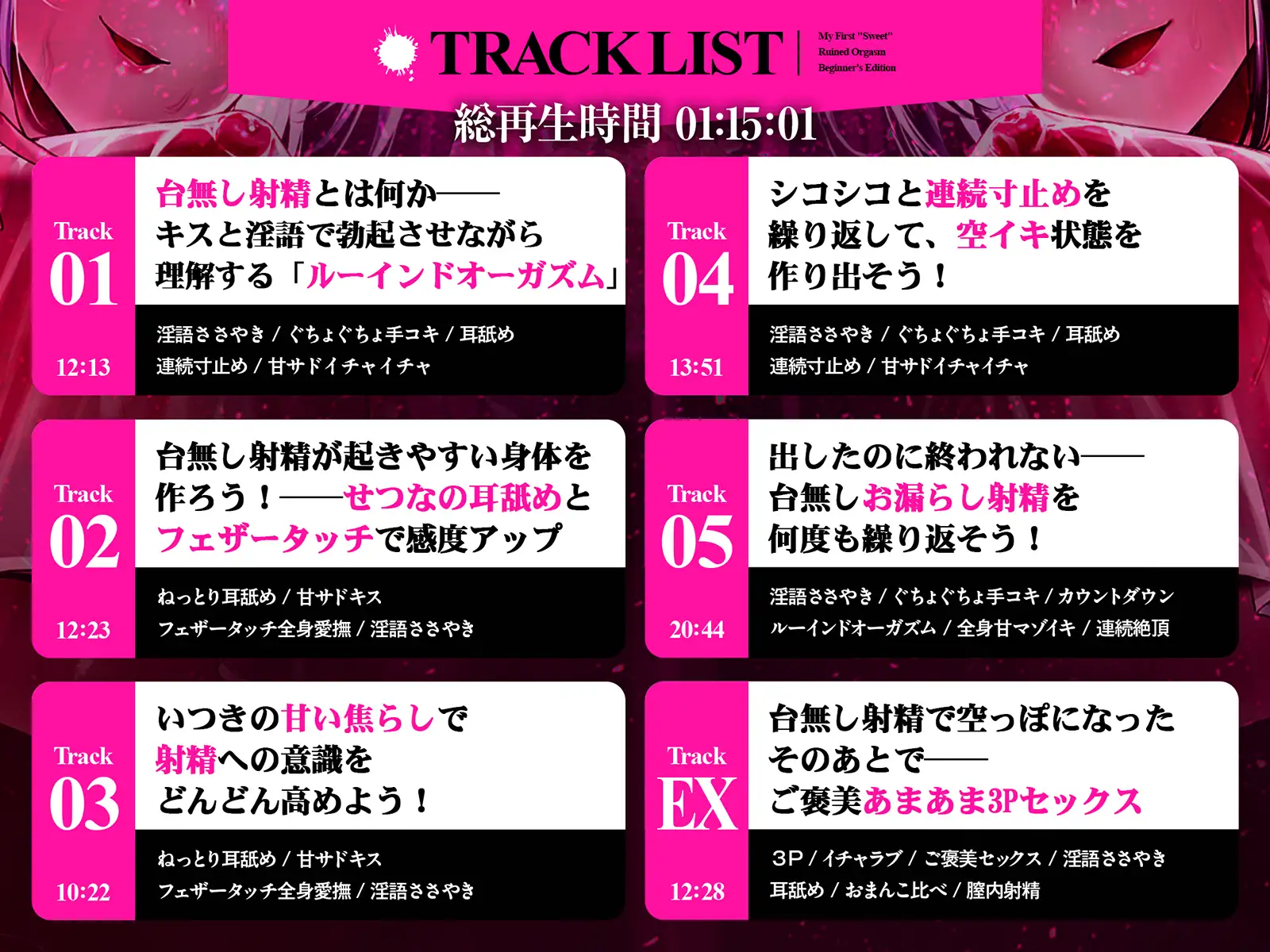 【台無し・お漏らし・空イキ】はじめての「あまあま」ルーインドオーガズム初級編～何度イっても満たされない、甘マゾ連続絶頂メソッド～ [空心菜館] | DLsite 同人 - R18