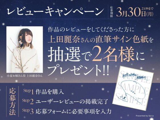 【CV.上田麗奈】初恋のお姉さんと温泉旅行～甘えん坊の彼女はあなたを甘やかしたい～【キス・耳かき・吐息・添い寝】 [Spica(スピカ)] | DLsite 同人 - R18