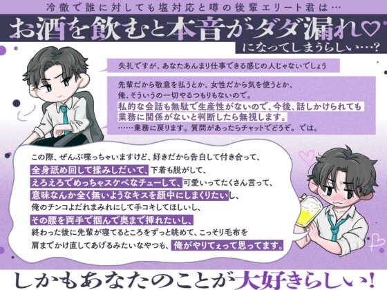 「昨晩、先輩を抱いてしまいました。ひとえに俺の不徳の致すところです。」※後輩上司はXXで歯止めが効かなくなるようです※【素直になりたいデレつんえっち♡】 [UB] | DLsite がるまに