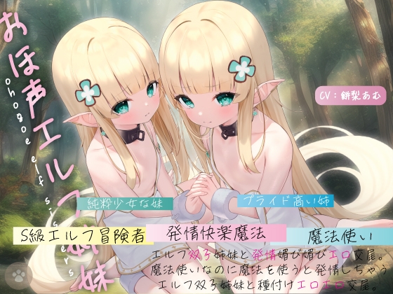【おほ声エルフ姉妹】エルフ双子姉妹と発情媚び媚びエロ交尾。魔法使いなのに魔法を使うと発情しちゃうエルフ双子姉妹と種付けエロエロ交尾。 [にゃんこフェチ] | DLsite 同人 - R18