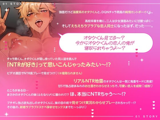 「オタクくん見てる～?今からオタクくんの恋人の俺が寝取られちゃうよ～?」 甘Sオタクくん×DQNチャラ男風の純情カントボーイくん【KU100・漫画付き】 [SivAsh] | DLsite がるまに