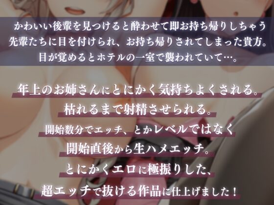 【エッチ極振り】開始数分即ハメボイス～可愛い後輩は酔わせてお持ち帰り→即生ハメしちゃう先輩に捕まって逃げられない!～ [ひだまりみるくてぃ] | DLsite 同人 - R18
